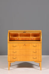 Stilvoller Mid Century Rollladen Sekretär echt Holz Büro Schrank Vintage Schreibkommode