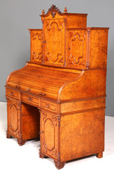 Beeindruckender Louis Philippe Sekretär Antik Rollladen Sekretär Schreibtisch Nussbaum Aufsatzsekretär