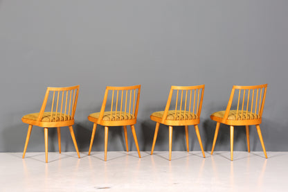 4x Schlichte Mid Century Stühle Retro Stuhlset Danish Design Küchenstühle Esszimmer Stühle