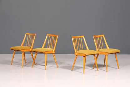 4x Schlichte Mid Century Stühle Retro Stuhlset Danish Design Küchenstühle Esszimmer Stühle