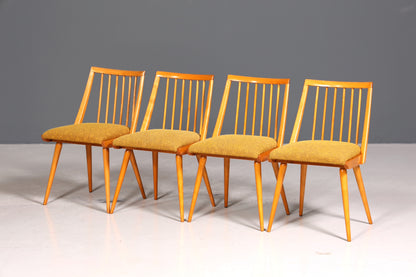 4x Schlichte Mid Century Stühle Retro Stuhlset Danish Design Küchenstühle Esszimmer Stühle