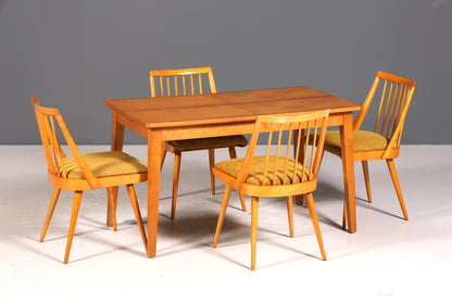 4x Schlichte Mid Century Stühle Retro Stuhlset Danish Design Küchenstühle Esszimmer Stühle