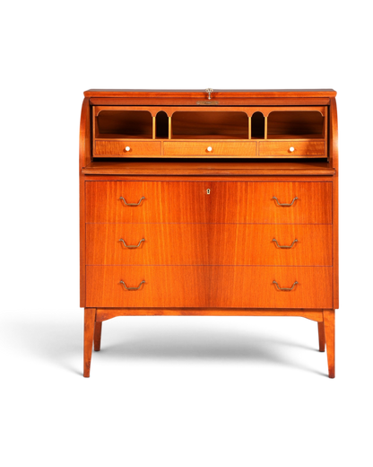 Wunderschöner Mid Century Rollladen Sekretär echt Holz Büro Schrank Vintage Schreibkommode