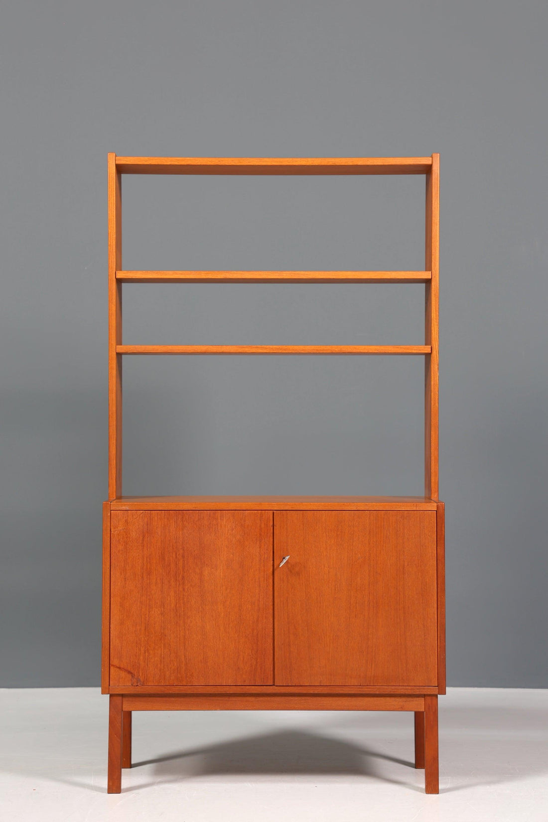 Schlichter Mid Century Schrank Vintage Retro Holz Regal 60er Jahre Bücherregal