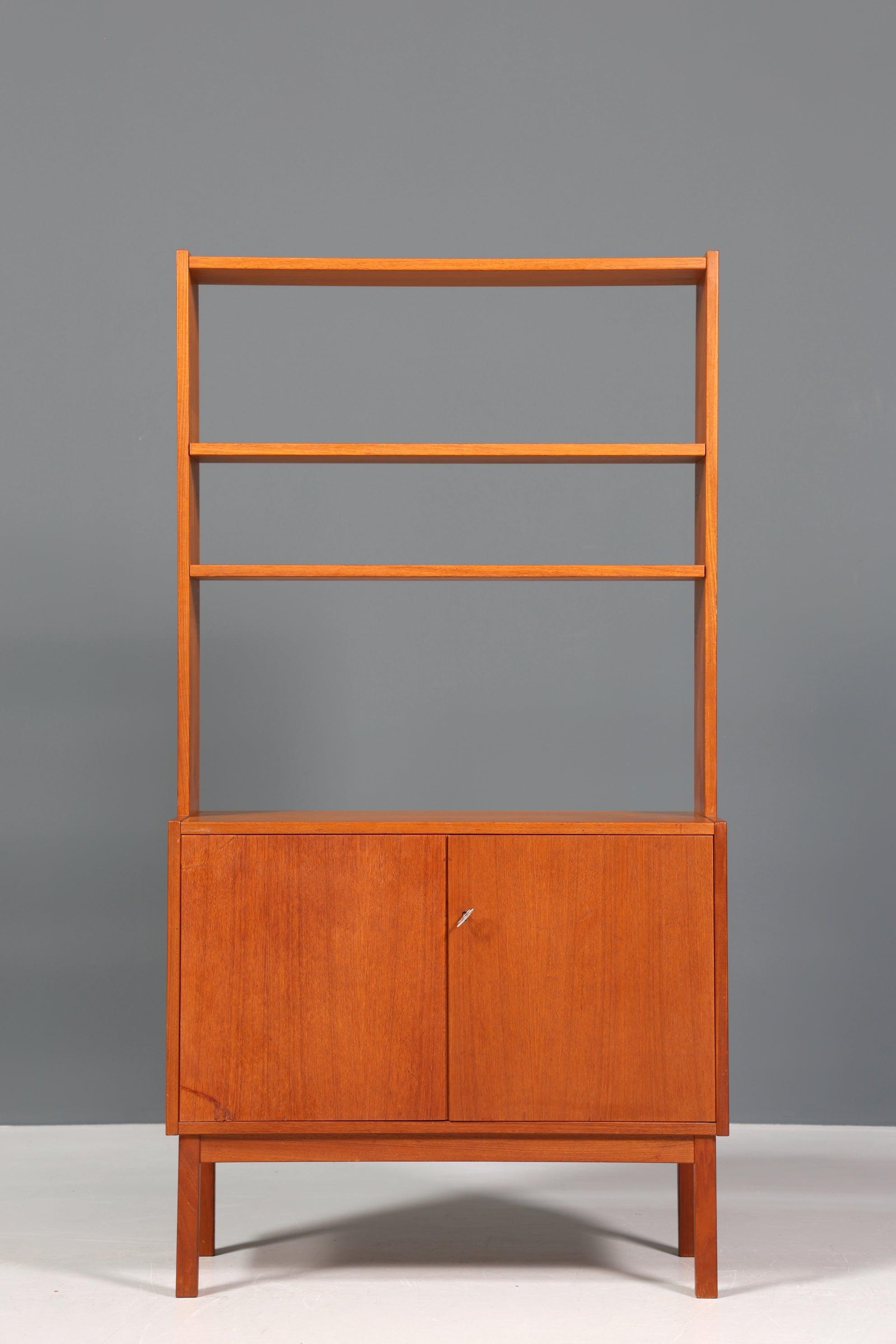 Schlichter Mid Century Schrank Vintage Retro Holz Regal 60er Jahre Bücherregal