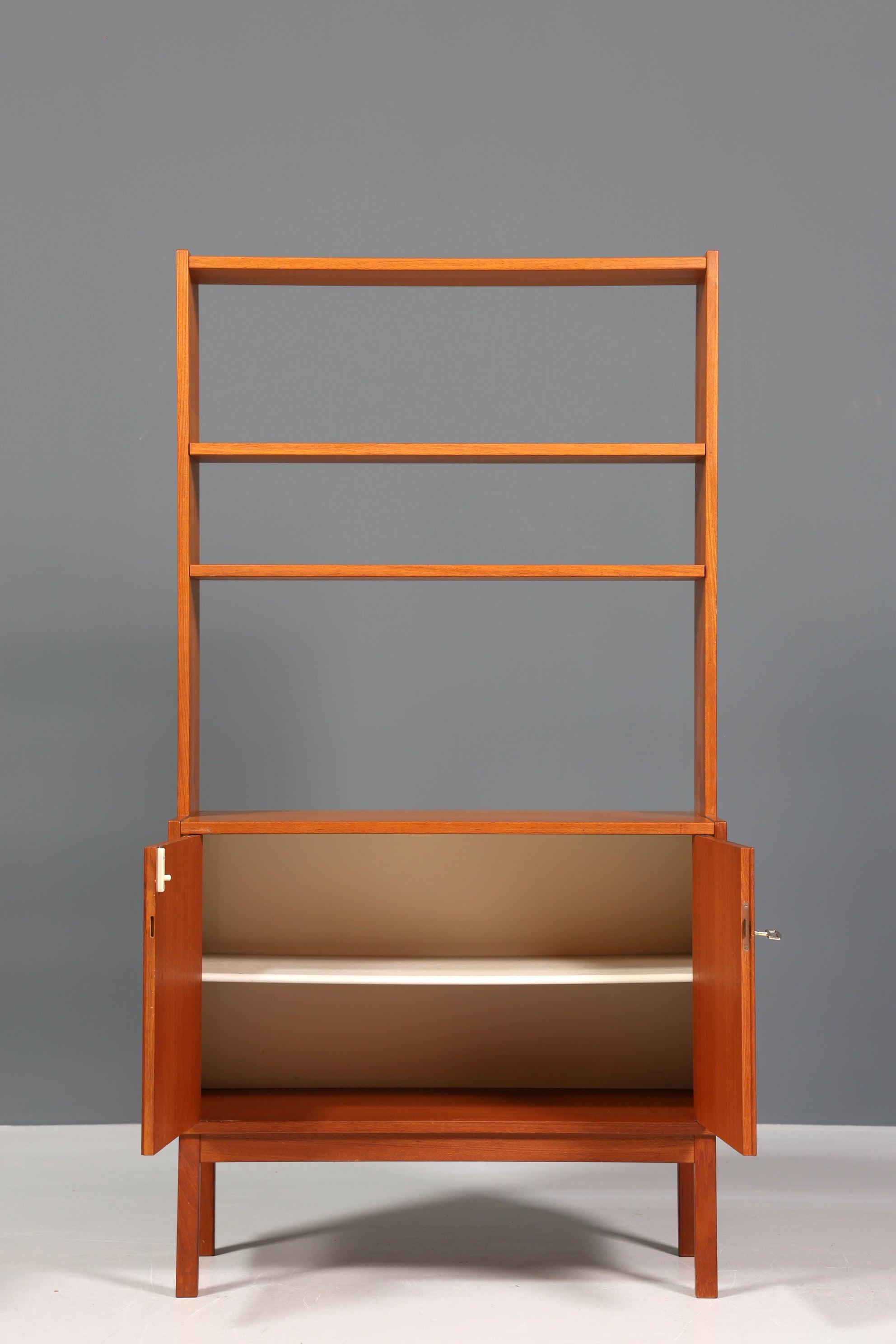 Schlichter Mid Century Schrank Vintage Retro Holz Regal 60er Jahre Bücherregal