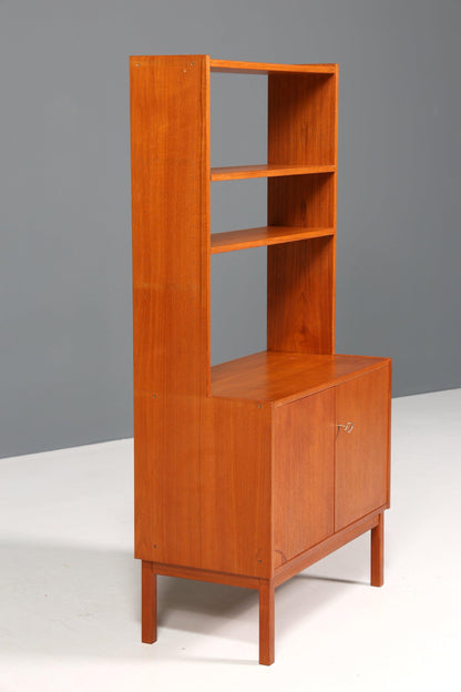 Schlichter Mid Century Schrank Vintage Retro Holz Regal 60er Jahre Bücherregal