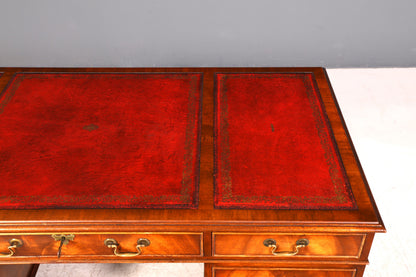 Wunderschöner Englischer Schreibtisch echt Lederauflage Bürotisch Antik 60s Office Desk