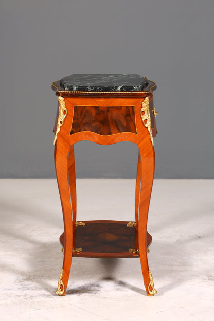 Edler Louis XV Beistelltisch Barock Stil Ablagetisch Marmor Kommode Telefontisch