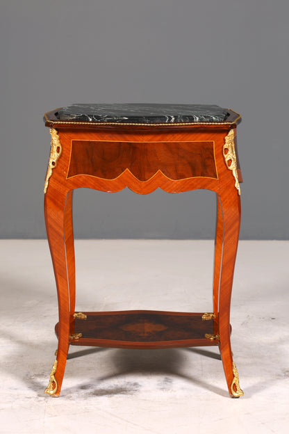 Edler Louis XV Beistelltisch Barock Stil Ablagetisch Marmor Kommode Telefontisch