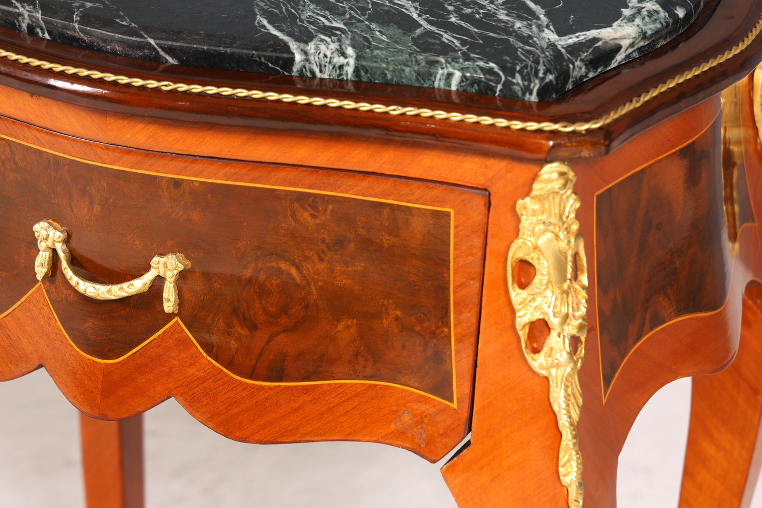 Edler Louis XV Beistelltisch Barock Stil Ablagetisch Marmor Kommode Telefontisch