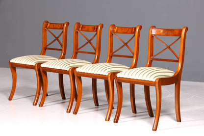 4x Edle Englische Stühle Englisch Dining Chairs Antik 60er Jahre Regency Küchenstühle Stuhlset