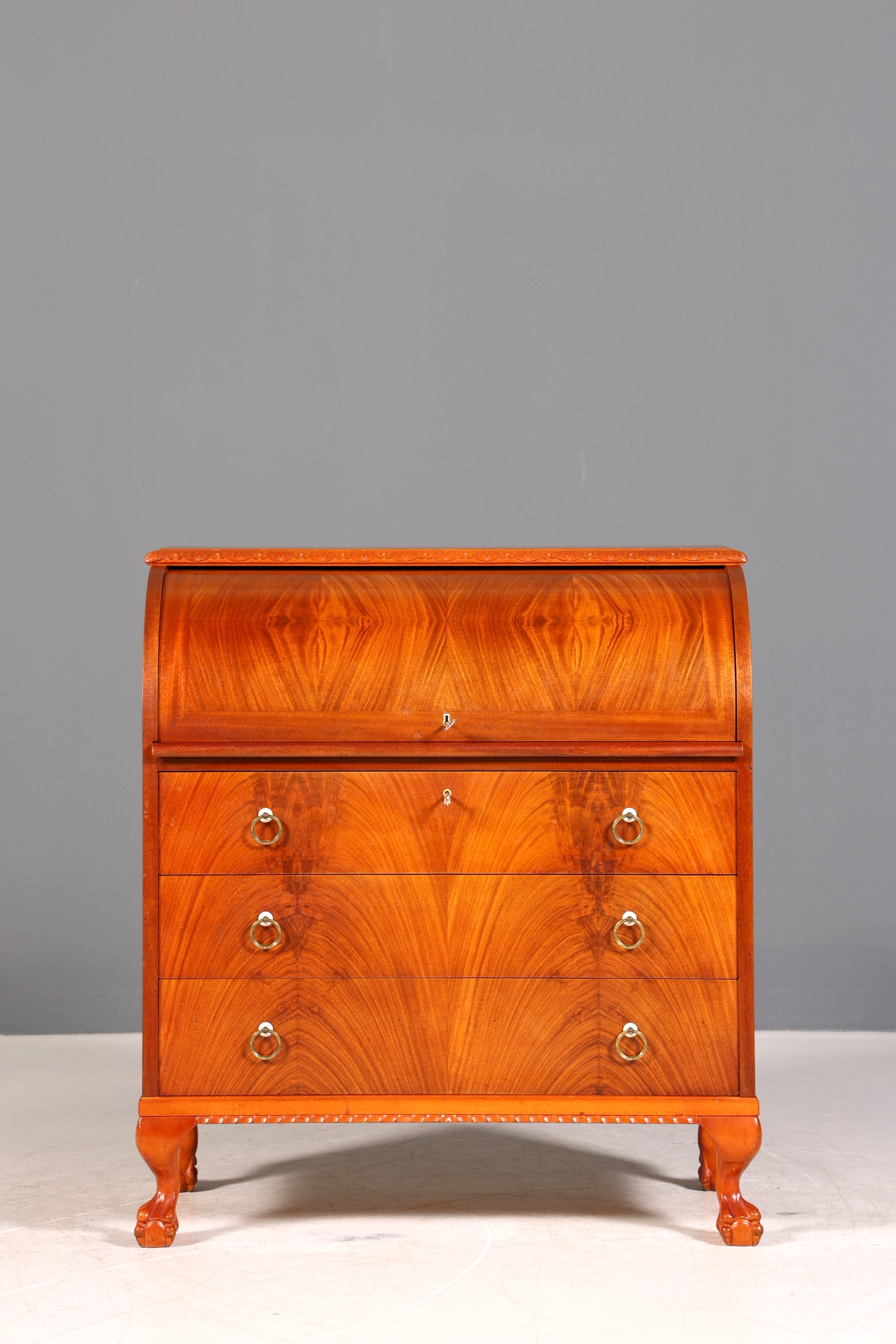 Wunderschöner Rollladen Sekretär um 1930 Büro Kommode echt Holz Barock Stil Schreibtisch Bürokommode