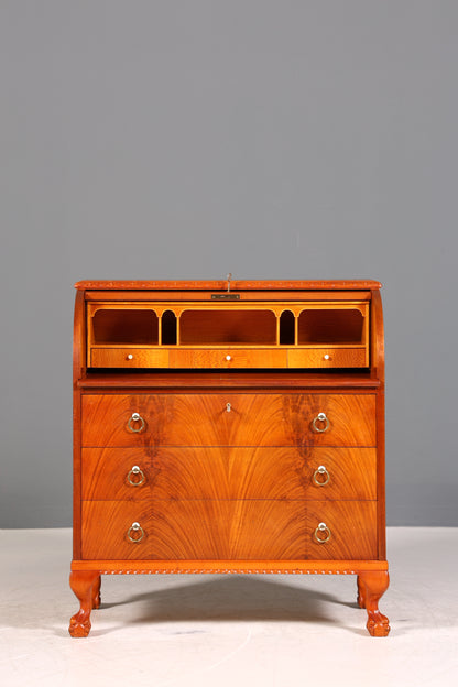 Wunderschöner Rollladen Sekretär um 1930 Büro Kommode echt Holz Barock Stil Schreibtisch Bürokommode