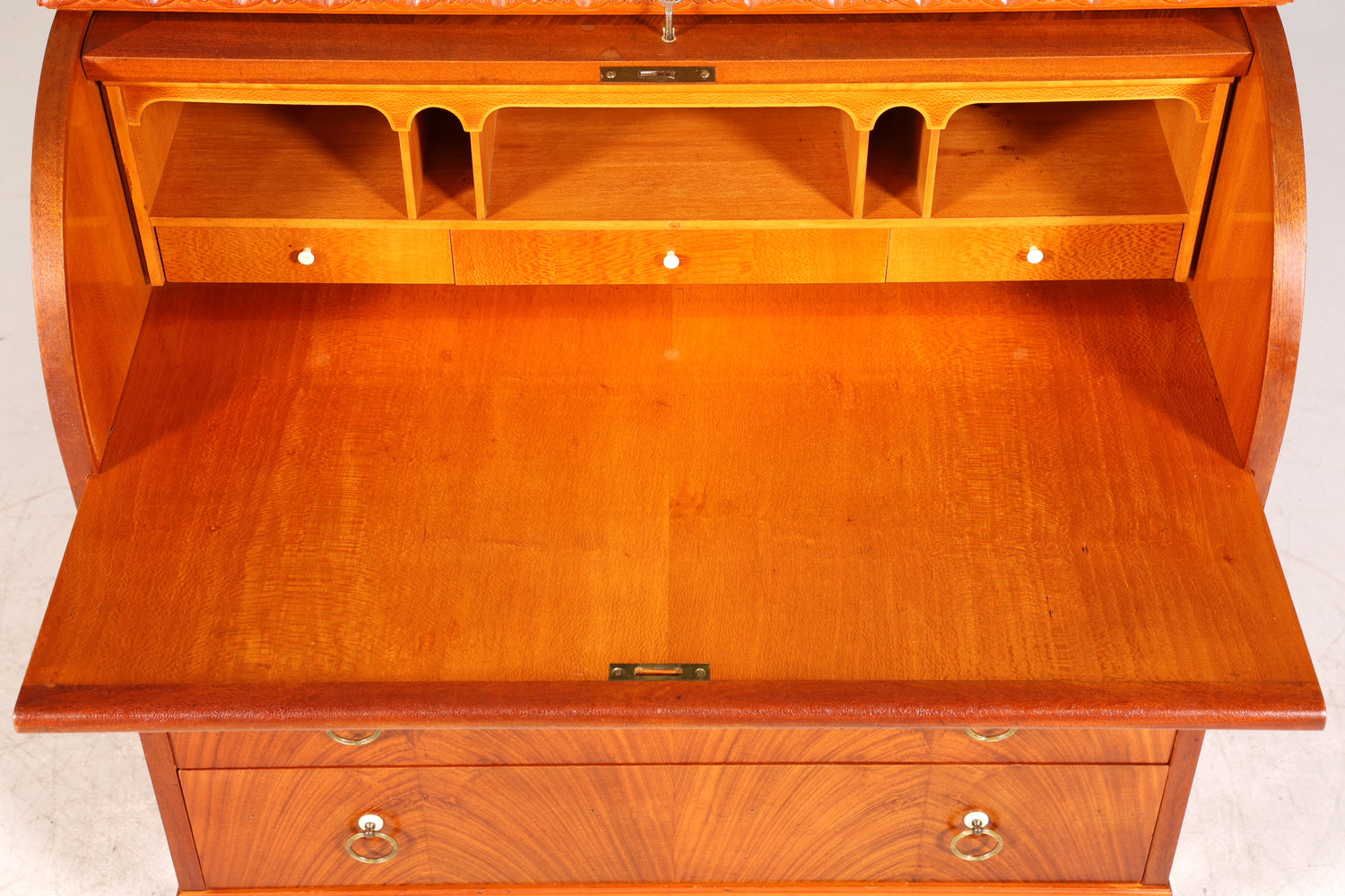 Wunderschöner Rollladen Sekretär um 1930 Büro Kommode echt Holz Barock Stil Schreibtisch Bürokommode