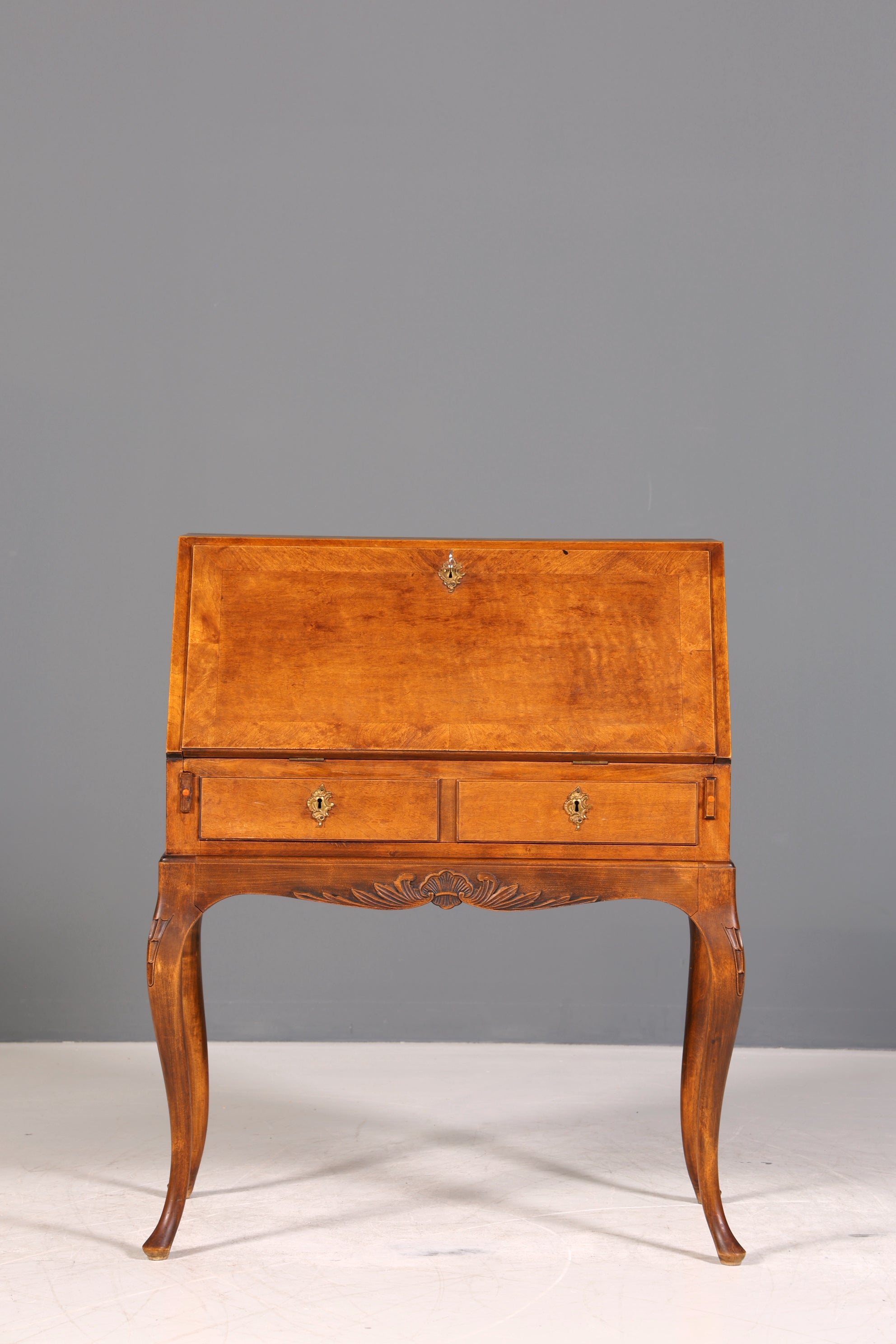 Filigraner Sekretär Chippendale Stil Antik um 1940 Büro Kommode Schreibkommode