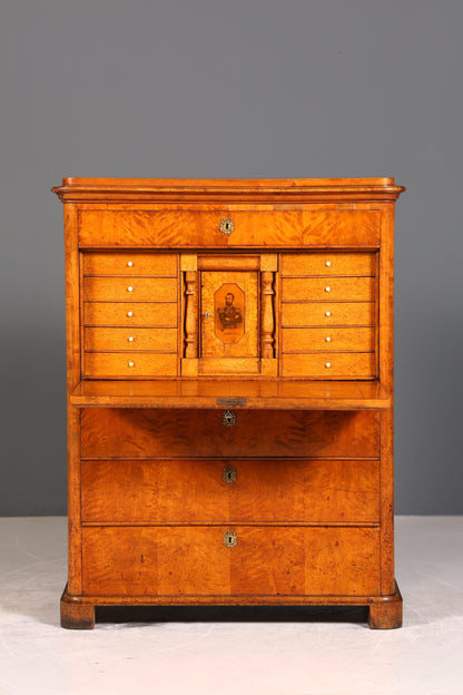 Edler Biedermeier Sekretär Vertiko Louis Philippe Highboard Kommode Schrank um 1880