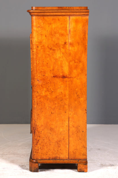 Edler Biedermeier Sekretär Vertiko Louis Philippe Highboard Kommode Schrank um 1880
