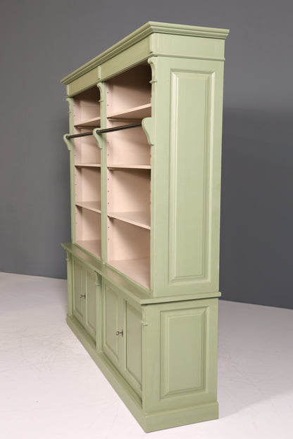 Traumhaftes XXL Landhaus Stil Bibliothek Bücherregal Schrank Antik Kolonial Stil Regal massiv Holz Buchablage