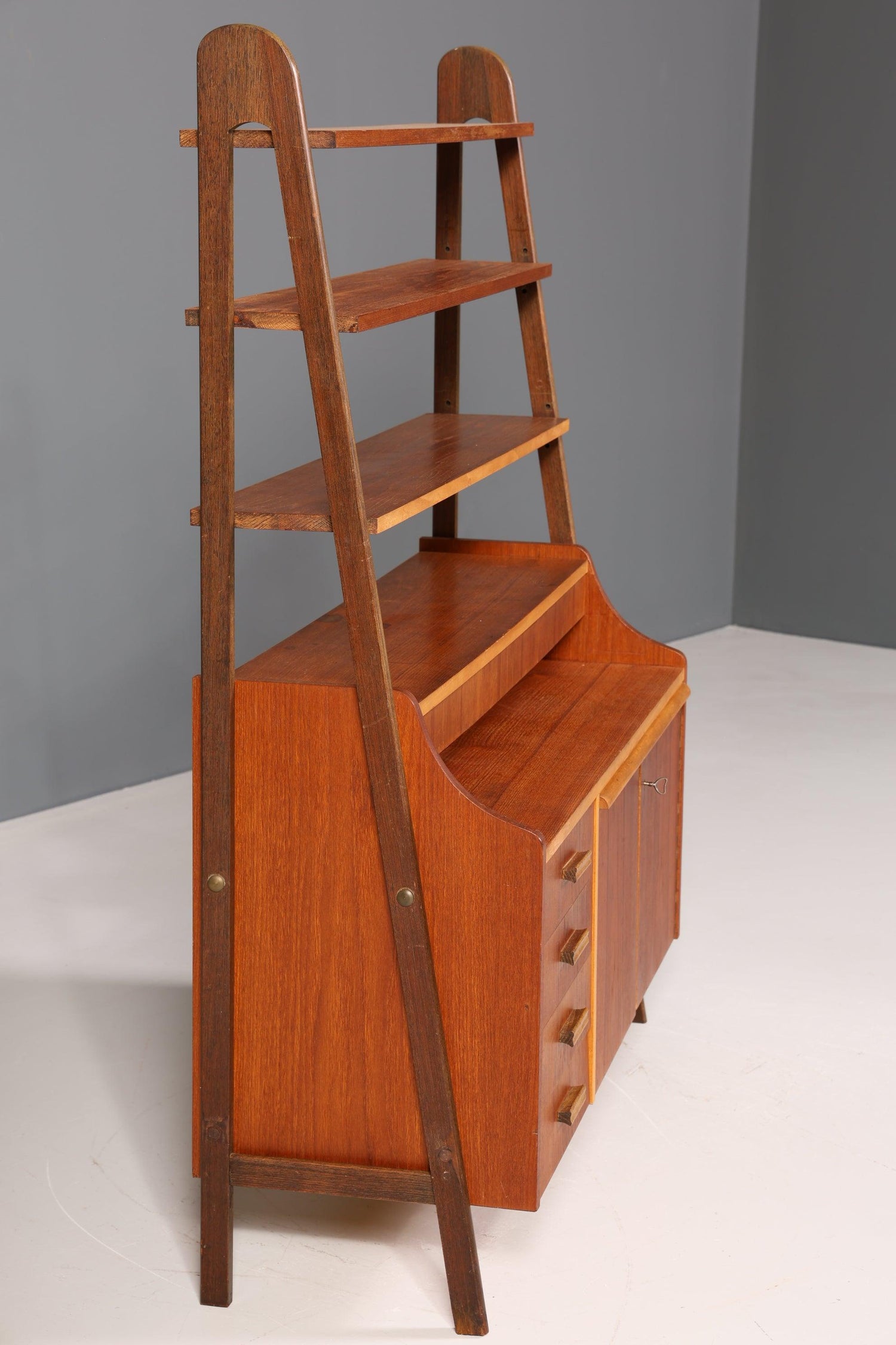 Wunderschönes Mid Century Regal Schrank Vintage echt Holz Bücherregal Retro Kommode