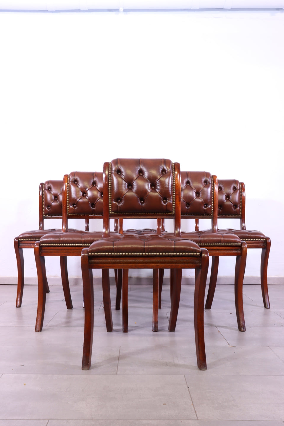 Original Chesterfield Armlehnstuhl Bevan Funell Repodux Englisch Büro Stuhl