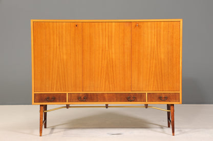 Stilvolles Mid Century Highboard echt Holz Schrank Retro Sideboard Regal Kommode
