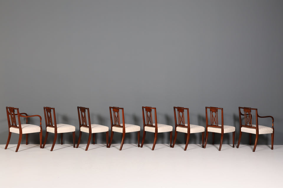8x Edle Englischer Stühle Englisch Dining Chairs Antik 60s Küchenstühle