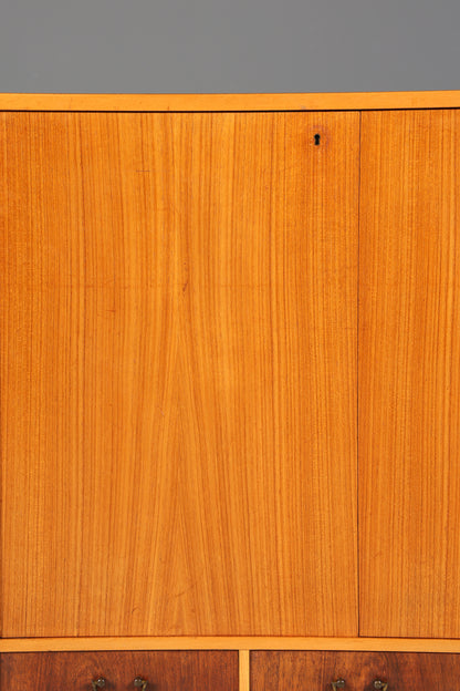 Stilvolles Mid Century Highboard echt Holz Schrank Retro Sideboard Regal Kommode