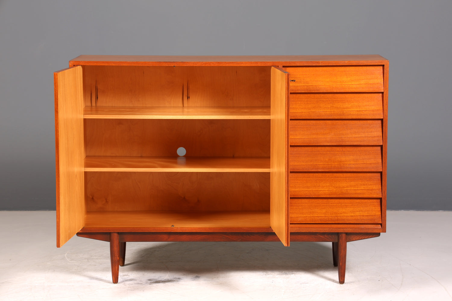 Wunderschönes Mid Century Highboard Teak Holz Schrank Büro Kommode 60er Jahre