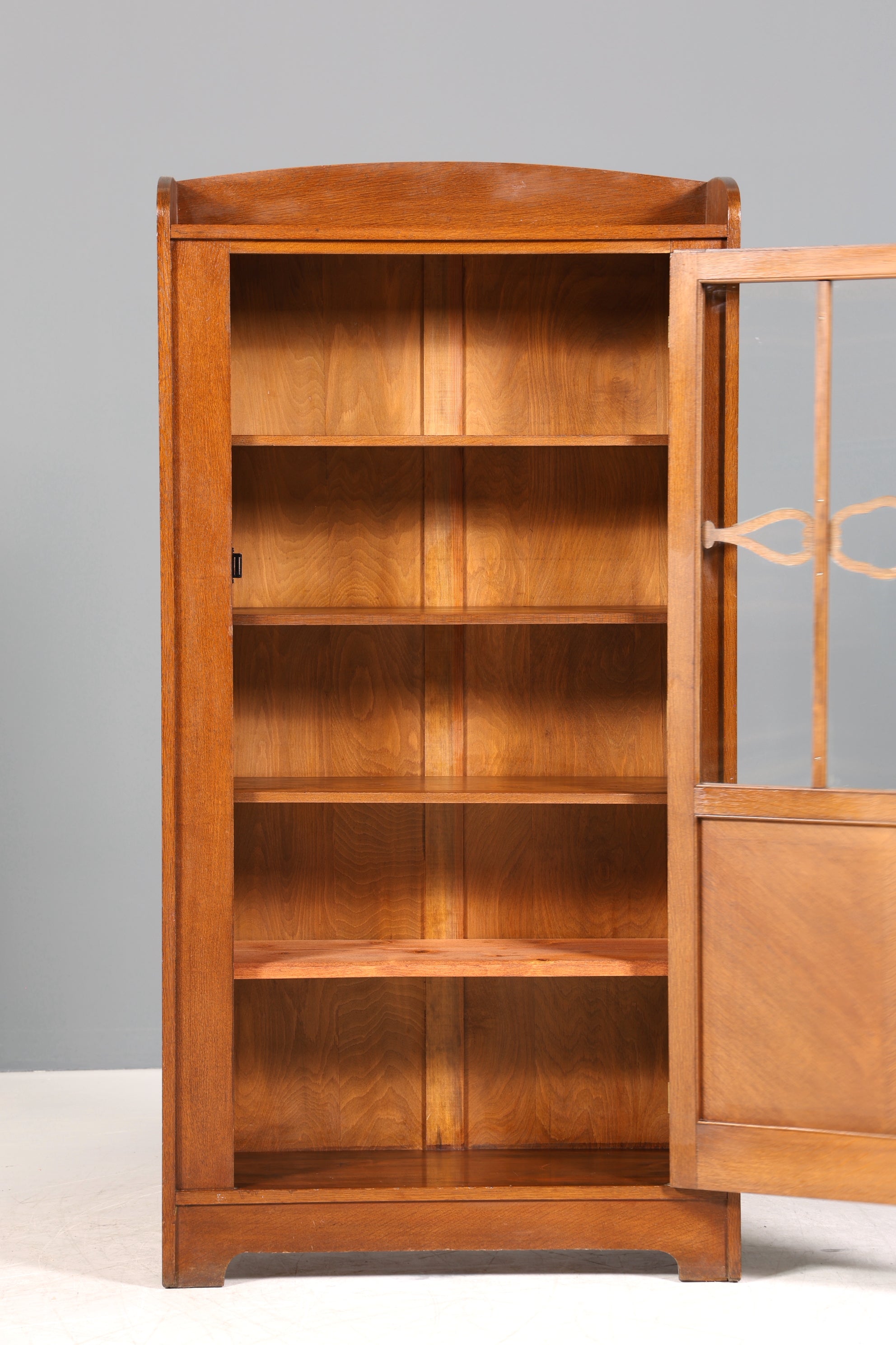 Wunderschöne Jugendstil Vitrine Antike Holz Bücherschrank Eiche Antik Schrank Geschirrschrank