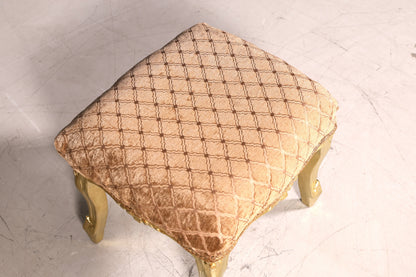 Traumhafter Barock Stil Hocker echt Holz Polster Schemel Fussablage