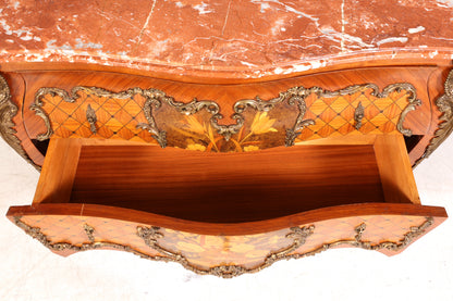 Wunderschöne Barock Kommode massiv Holz Sideboard Antik Marmor Schubladenkommode