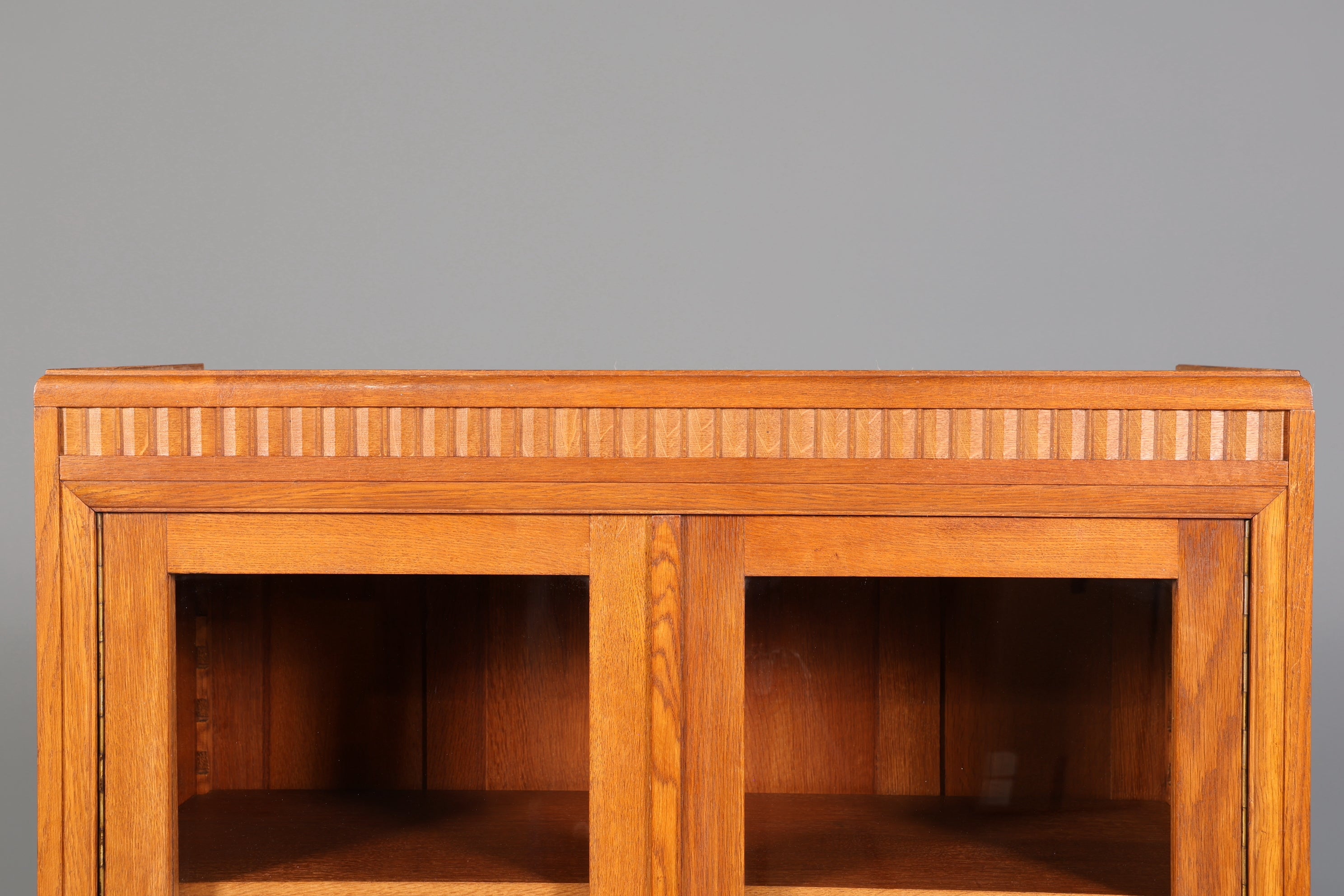 Traumhafte Jugendstil Vitrine Antike Holz Bücherschrank Eiche Antik Schrank Geschirrschrank