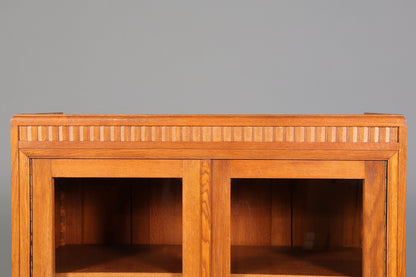 Traumhafte Jugendstil Vitrine Antike Holz Bücherschrank Eiche Antik Schrank Geschirrschrank