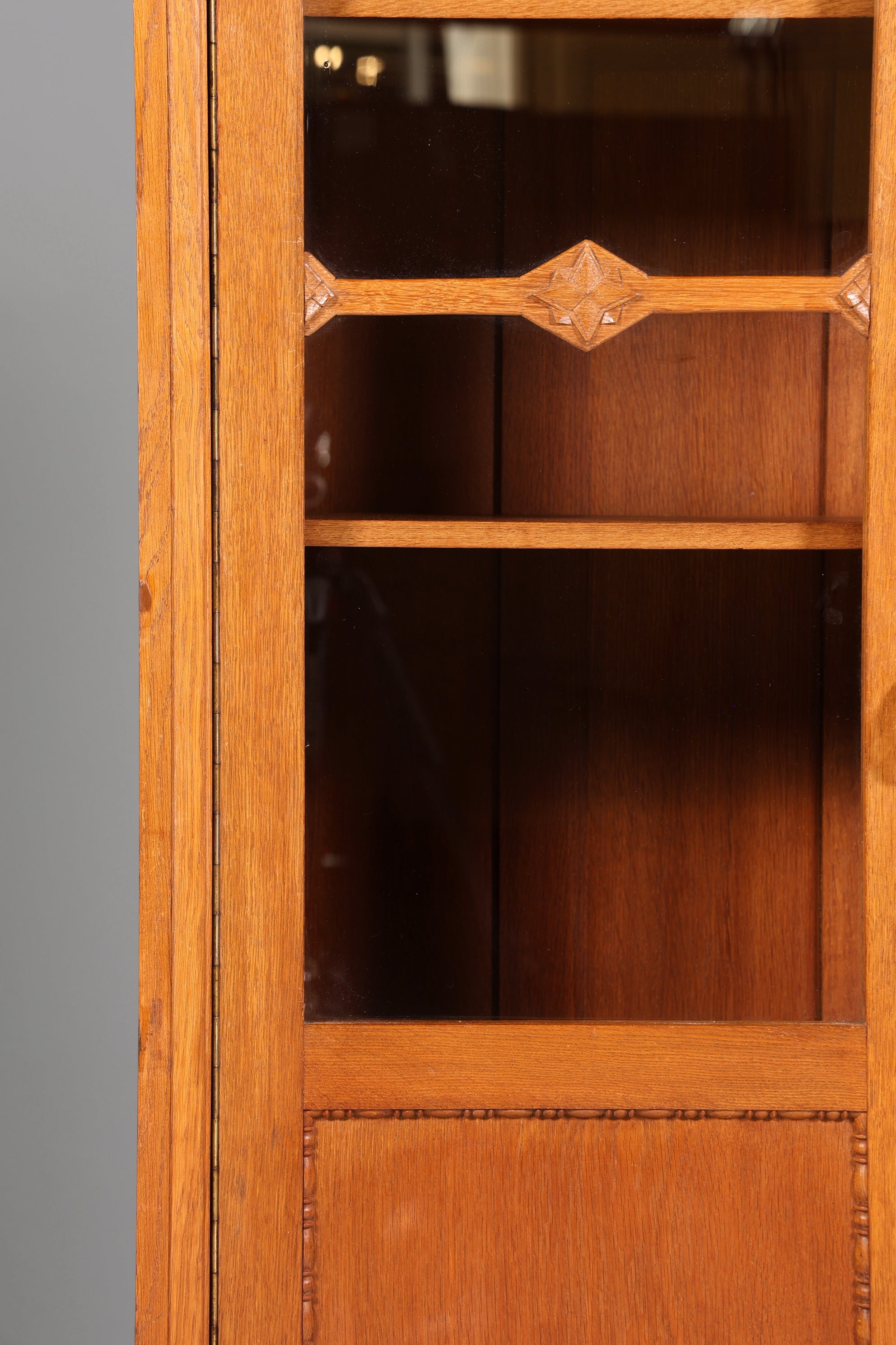 Traumhafte Jugendstil Vitrine Antike Holz Bücherschrank Eiche Antik Schrank Geschirrschrank