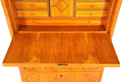 E893 Finish Stilvoller Biedermeier Sekretär Louis Philippe Vertiko Antik Kommode Schreibkommode Office Desk