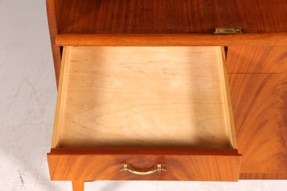 Beautiful Mid Century roller shutter secretary real wood mahogany top cabinet office shelf chest of drawers bookcase 60s