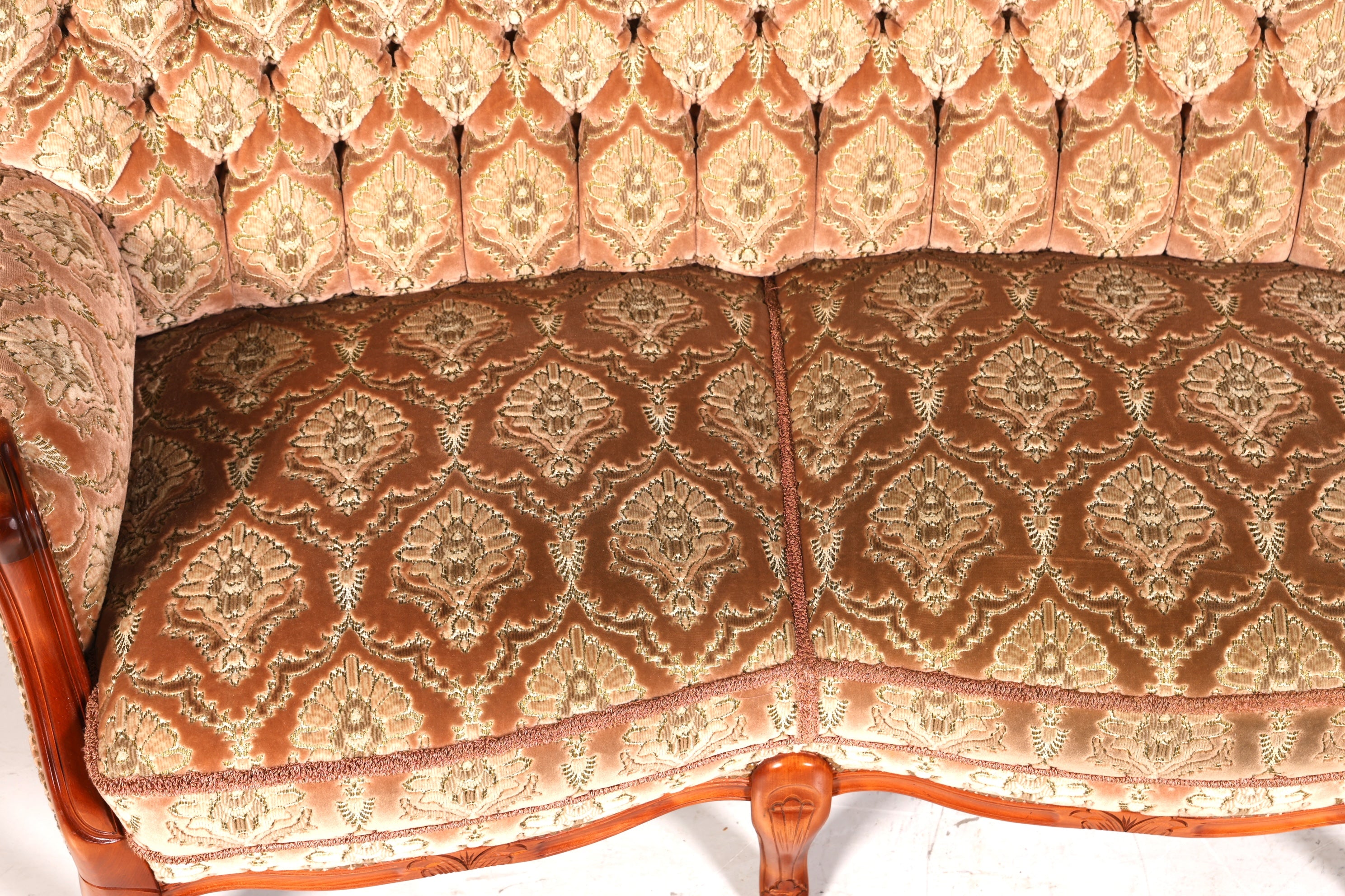 F902 Finish cm Wunderschönes Chippendale Sofa Barock Stil Couch Samt Stoff 3 Sitzer