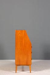 Schlichter Mid Century Sekretär Vintage Schreibmöbel echt Holz Kommode Office Secretary
