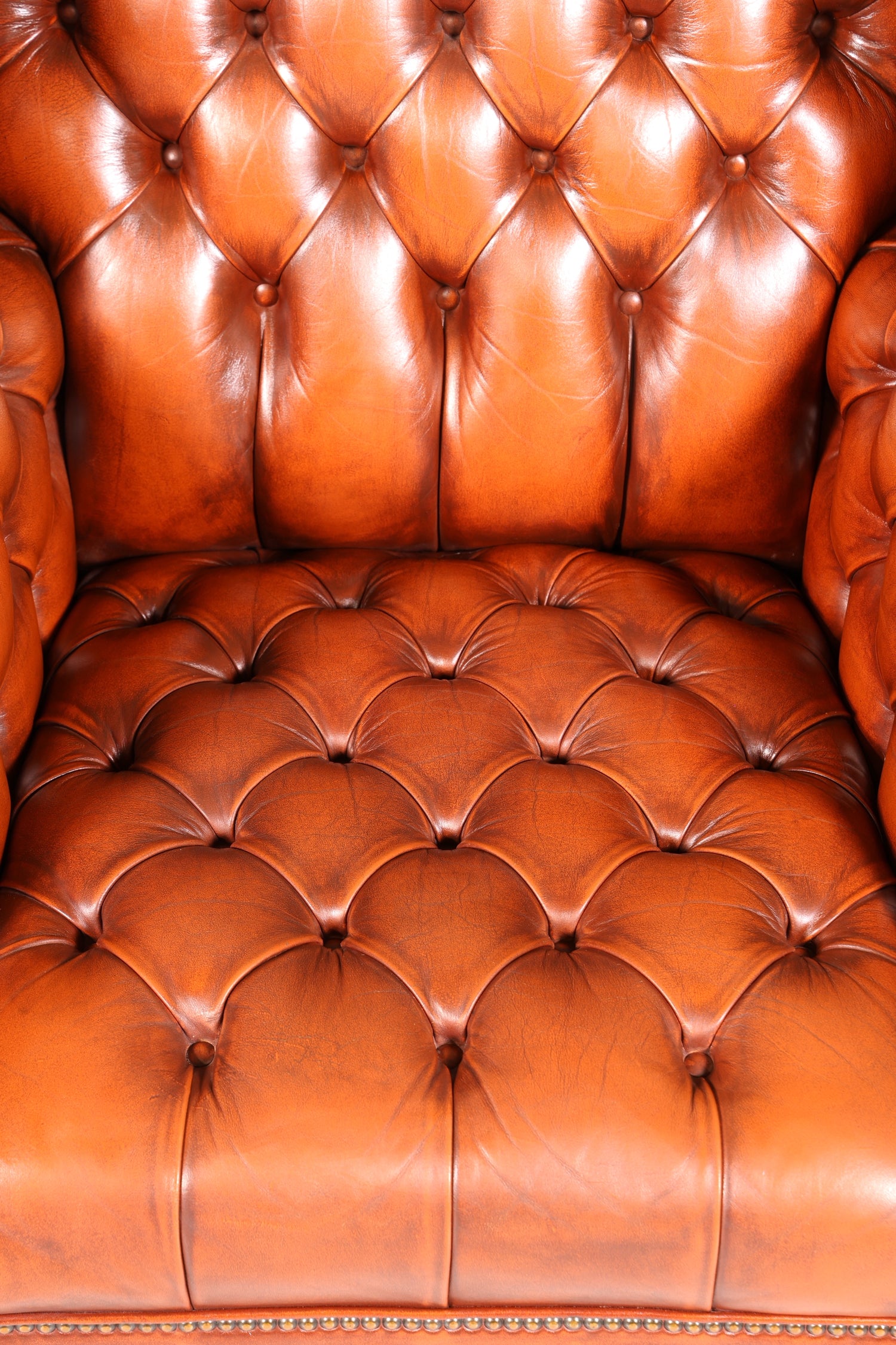Original Chesterfield Ohrenbacken Sessel Englisch Leder Herrensessel UK Armlehnsessel