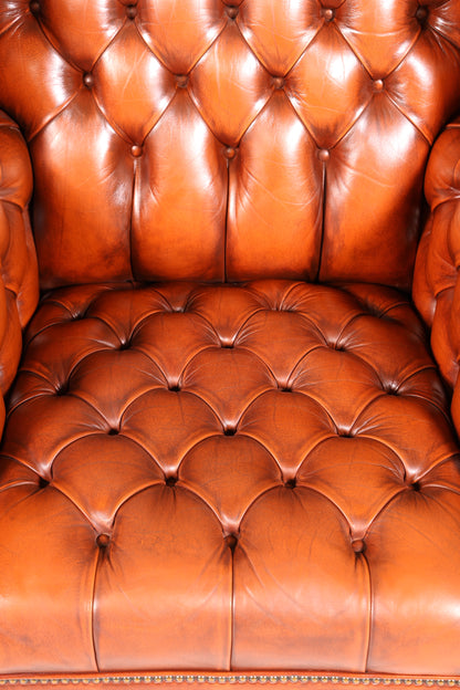 Original Chesterfield Ohrenbacken Sessel Englisch Leder Herrensessel UK Armlehnsessel