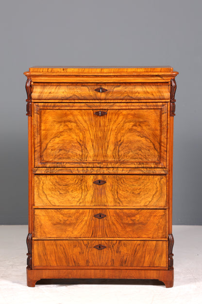 E903 Finish Wunderschöner Gründerzeit Sekretär Vertiko Highboard Louis Philippe Kommode um 1880