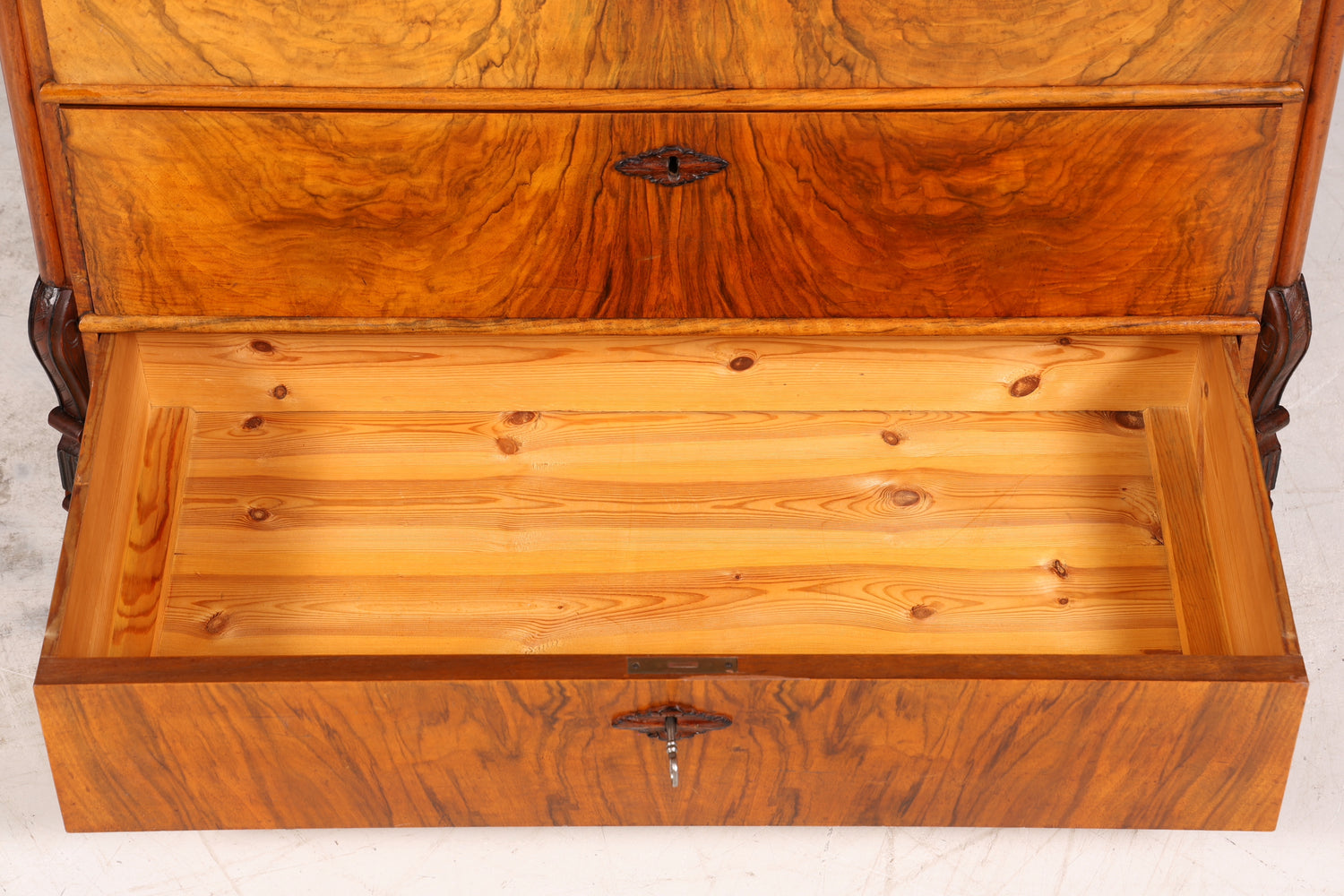 E903 Finish Wunderschöner Gründerzeit Sekretär Vertiko Highboard Louis Philippe Kommode um 1880