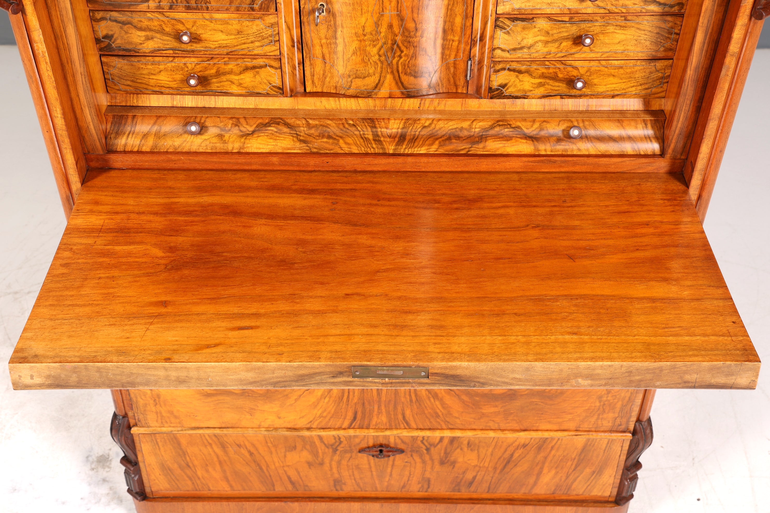 E903 Finish Wunderschöner Gründerzeit Sekretär Vertiko Highboard Louis Philippe Kommode um 1880
