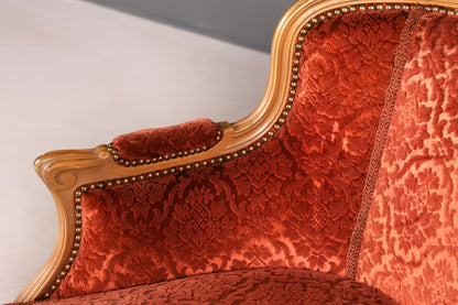 Edler Chippendale Armlehnsessel Barock Stil Sessel Samt Stoff Armchair Sessel 1 von 2