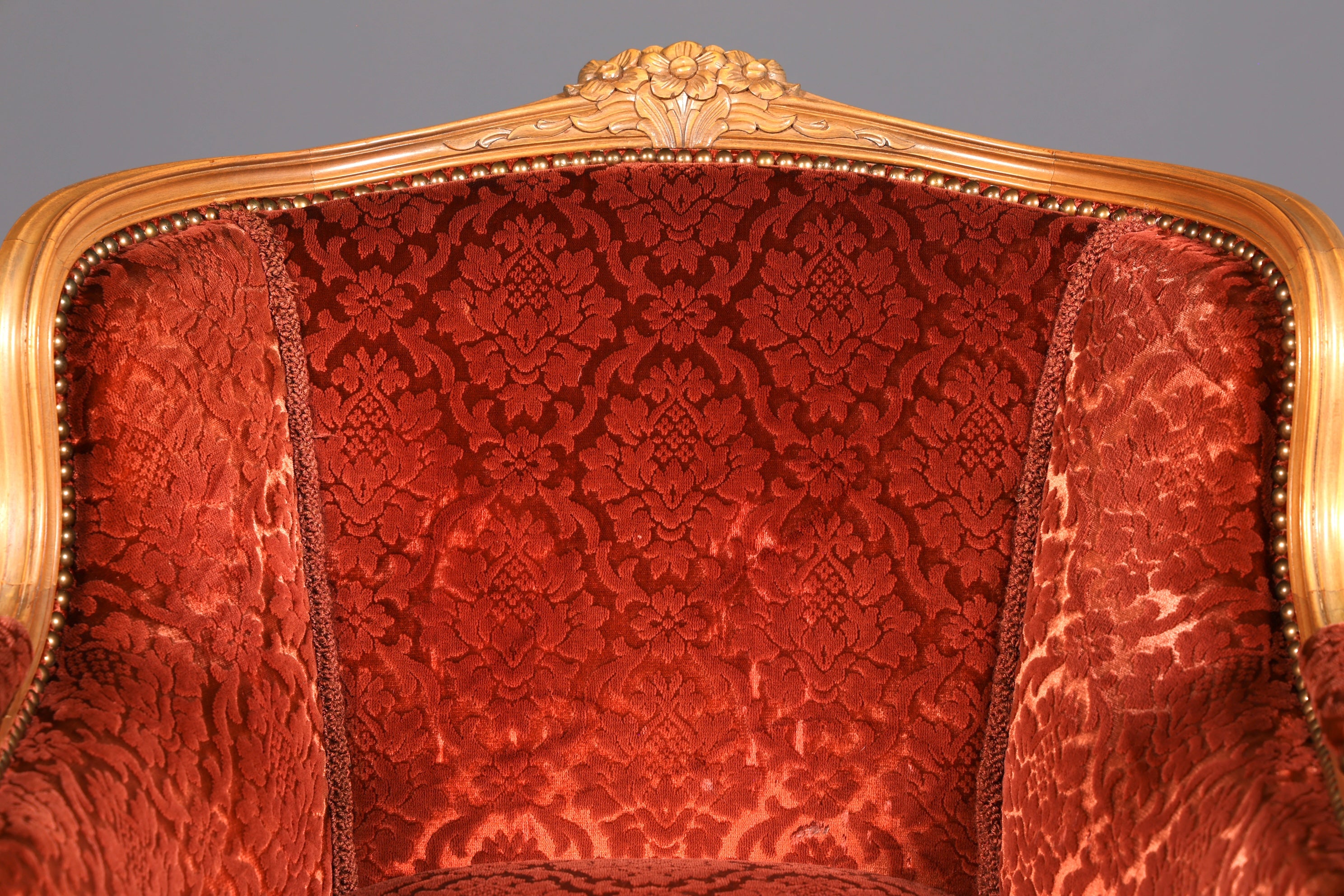 Edler Chippendale Armlehnsessel Barock Stil Sessel Samt Stoff Armchair Sessel 1 von 2