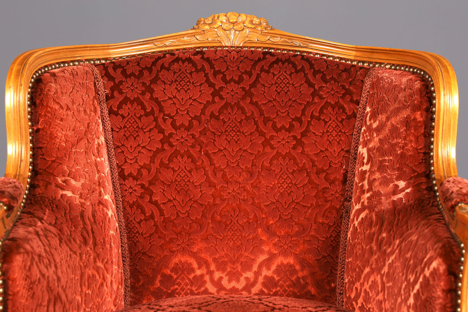 Edler Chippendale Armlehnsessel Barock Stil Sessel Samt Stoff Armchair Sessel 2 von 2