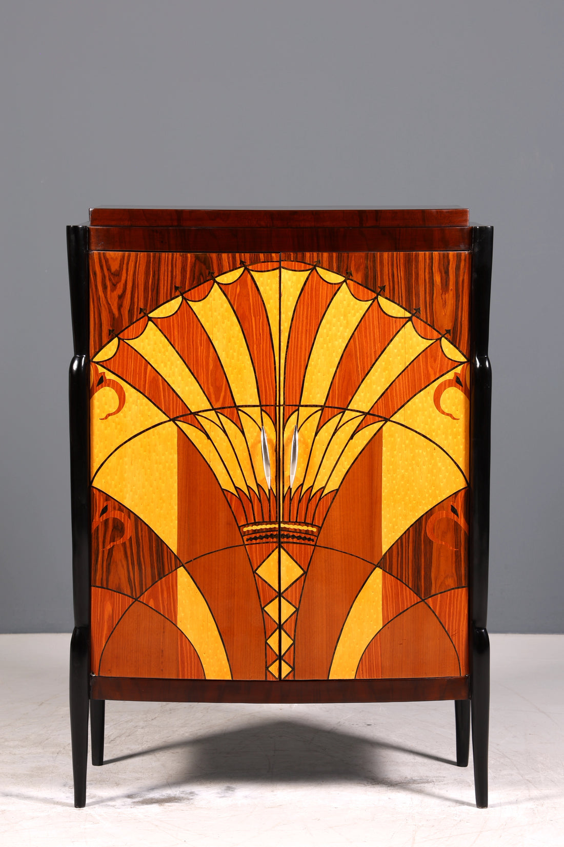 Edles Art Deco Stil Highboard Schrank Kommode Vertiko Sun Cabinet