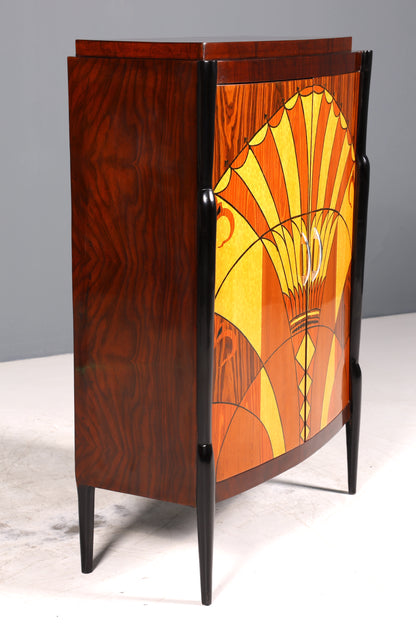 Edles Art Deco Stil Highboard Schrank Kommode Vertiko Sun Cabinet
