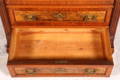 E908 Finish cm, Wunderschöne Gründerzeit Kommode Louis Philippe Nussbaum Schubladen Kommode Sideboard um 1880